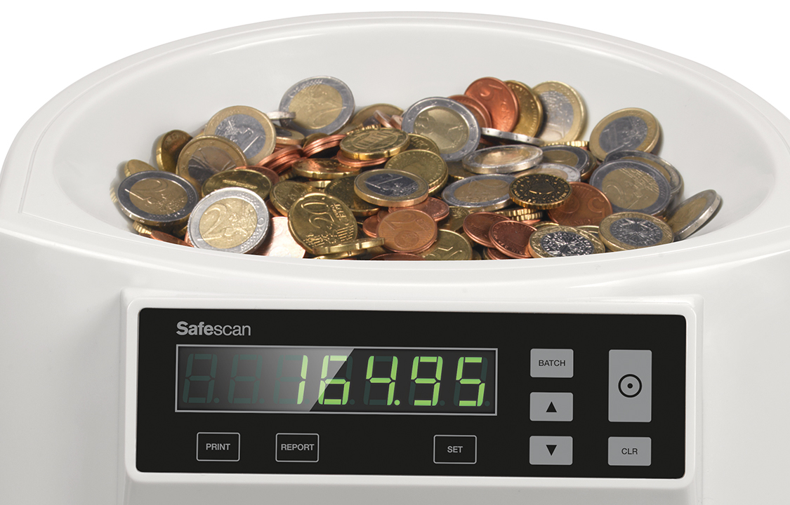 Safescan Münzzähler 1250 EUR Detail 1 ZOOM