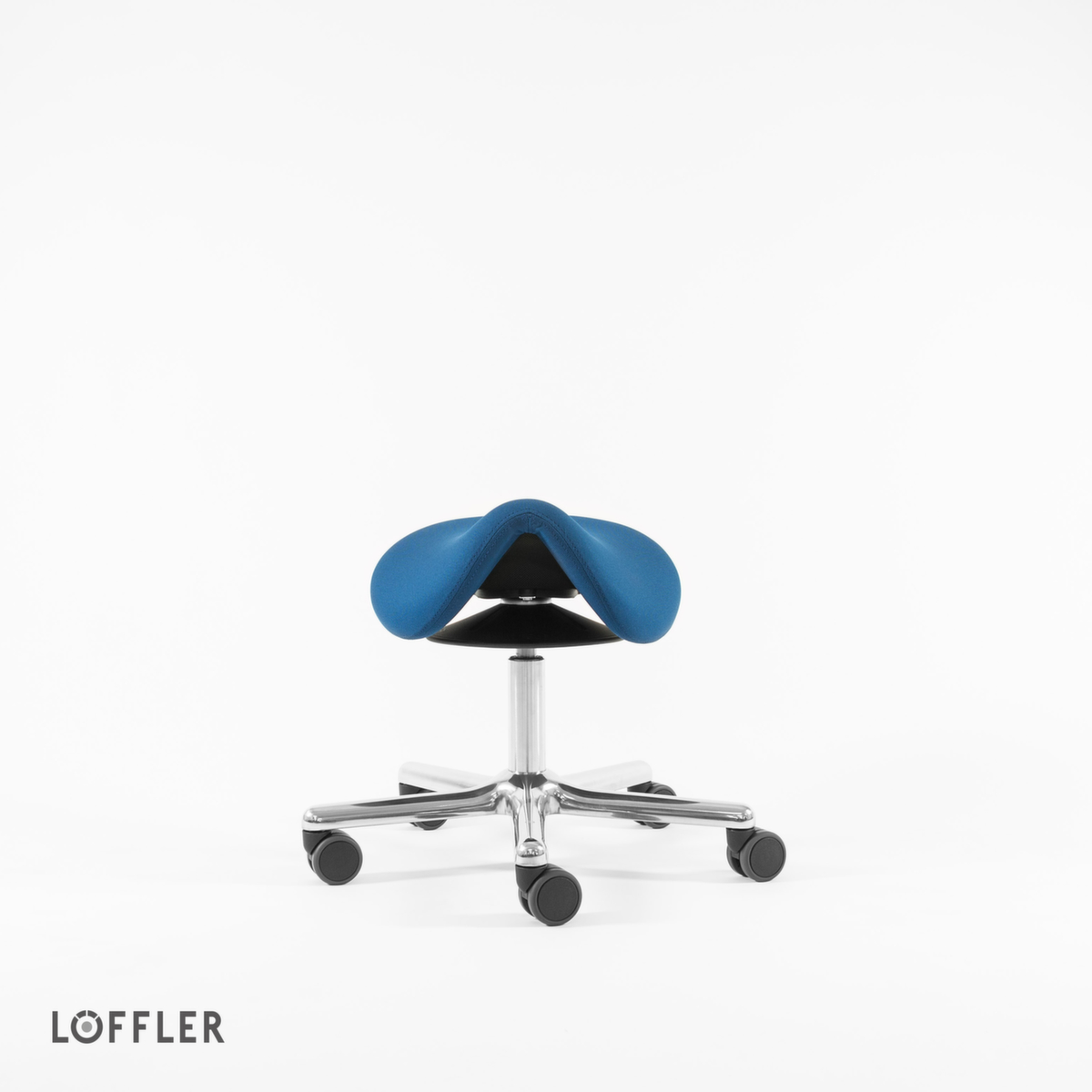 Löffler Sattelsitzhocker Sedlo mit Höhenverstellung, Sitz blau, Rollen Artikel ähnlich 1 ZOOM