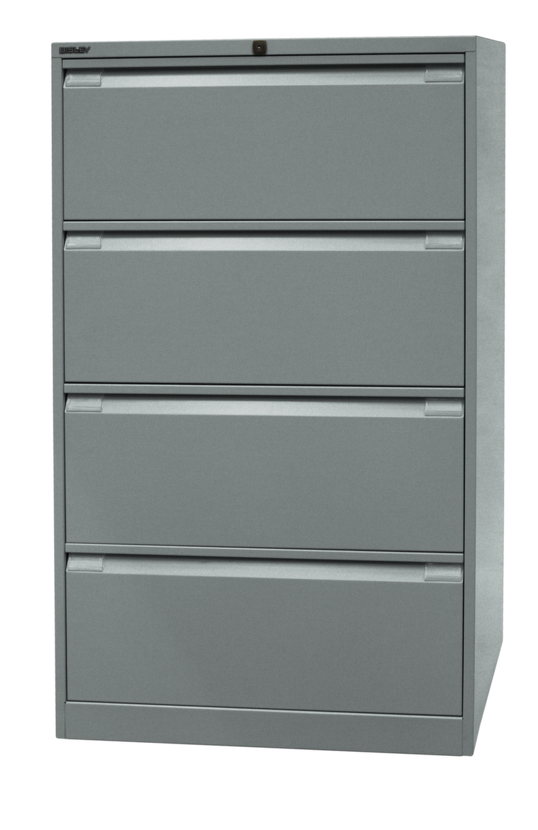 Bisley Hängeregistraturschrank, 4 Auszüge, silber/silber Standard 3 ZOOM