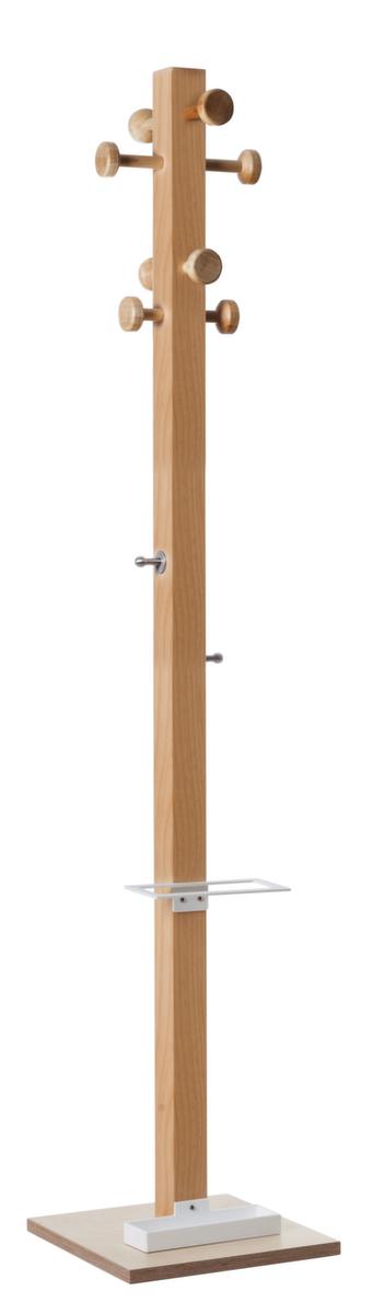 Paperflow Garderobenständer easyCloth Wood Range Modell <C> aus Holz mit Schirmhalter, mit 8/2 Haken, Buche/weiß Standard 1 ZOOM