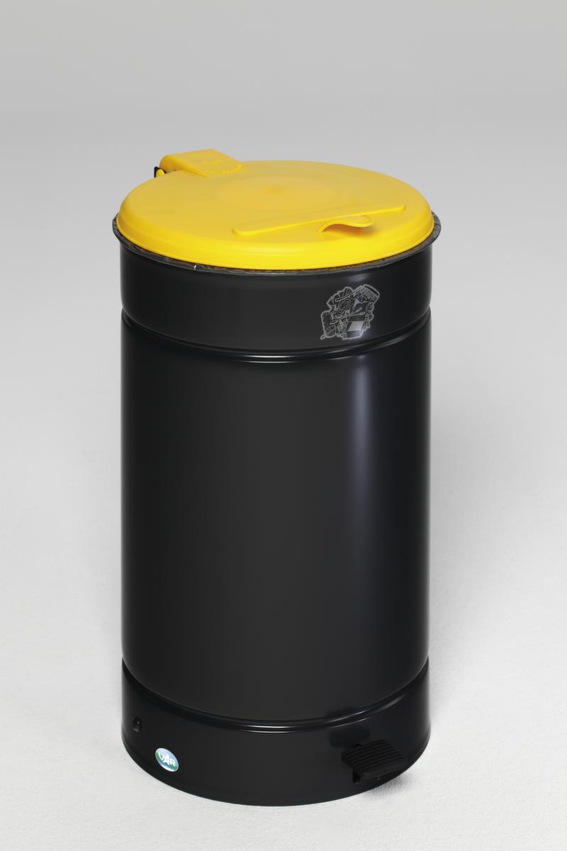 Wertstoffsammler Euro-Pedal für 70-Liter-Säcke, 70 l, RAL7021 Schwarzgrau, Deckel gelb Standard 1 ZOOM