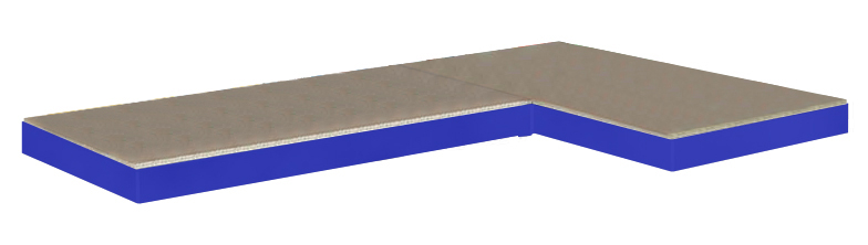 Spanplattenboden für Lager-Eckregal, Breite x Tiefe 890 x 390 mm Standard 1 ZOOM