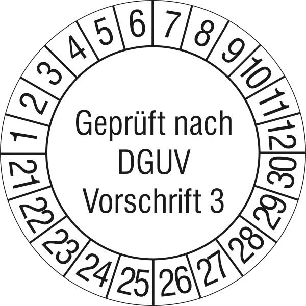 Prüfplakette Geprüft nach DGVU Standard 1 ZOOM