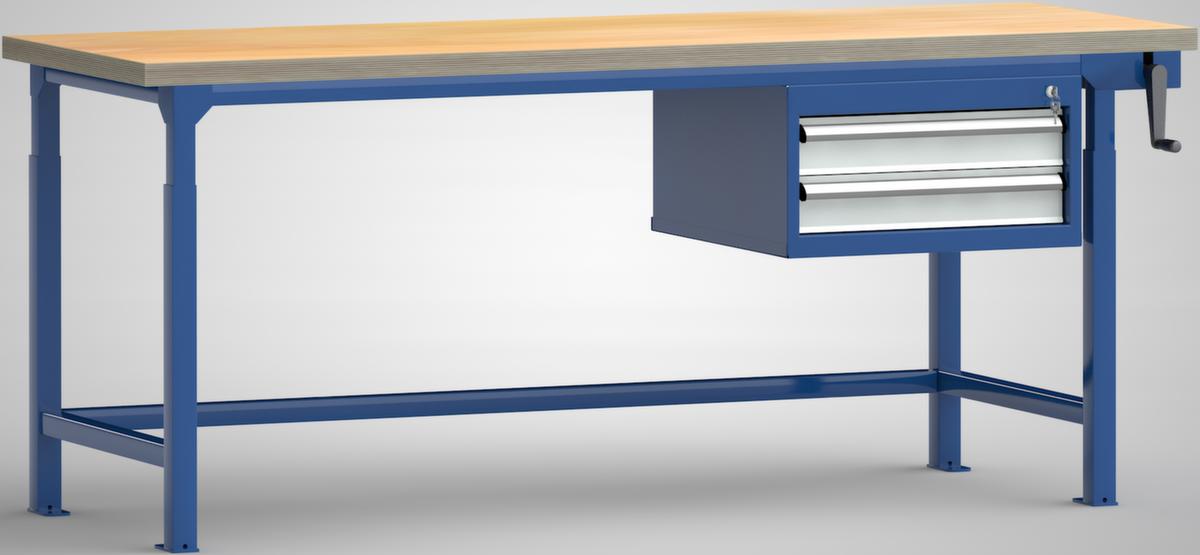 KLW Lutz Höhenverstellbare Werkbank mit Schubladen, 2 Schubladen Standard 1 ZOOM