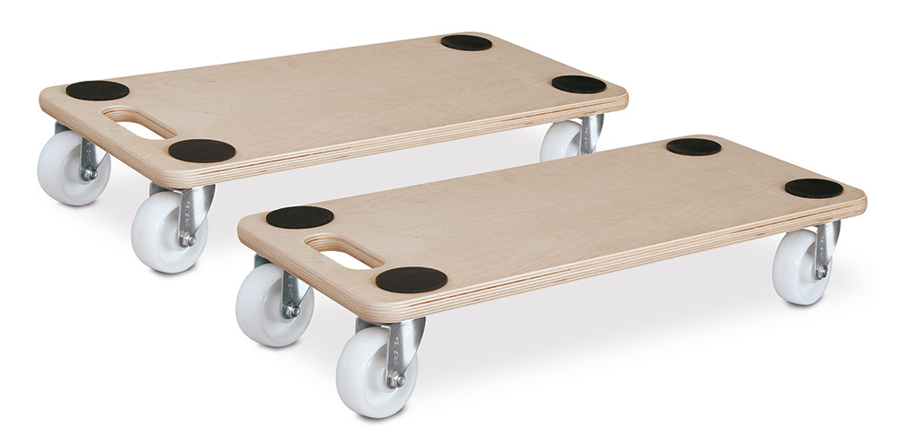 Möbelroller mit Holzladefläche, Traglast 200 kg, Kunststoff-Bereifung Standard 1 ZOOM