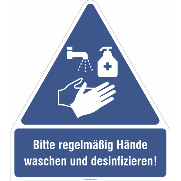 Gebotsschild "Hände waschen", Hartschaumplatte Standard 1 ZOOM
