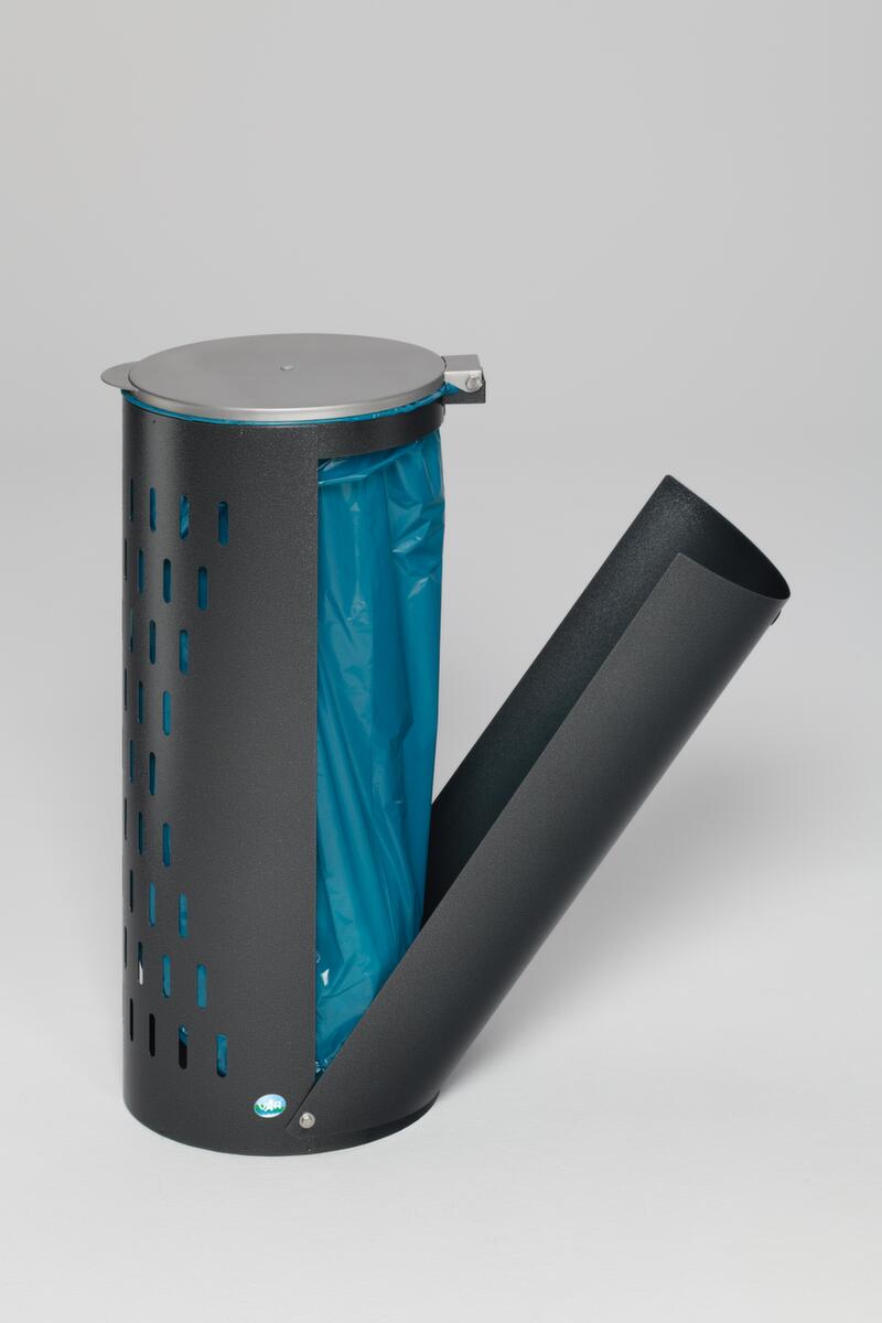 Lochblech-Müllsackständer, für 120-Liter-Säcke, antiksilber, Deckel silber Standard 2 ZOOM