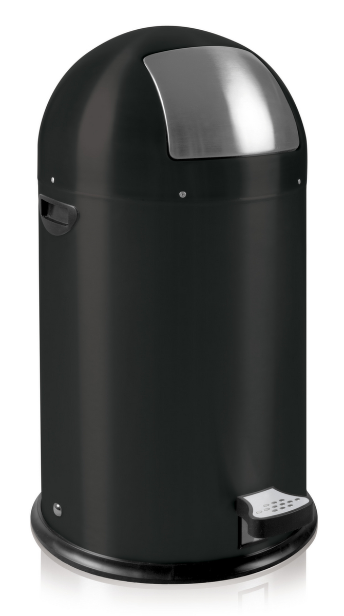Feuersicherer Abfallbehälter EKO Kickcan, 33 l, mattschwarz Standard 1 ZOOM