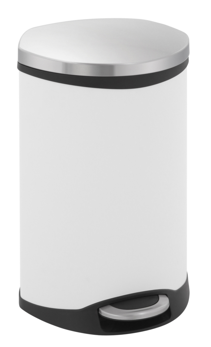 Muschelförmiger Edelstahl-Tretabfallbehälter EKO Shell, 18 l, weiß Standard 1 ZOOM