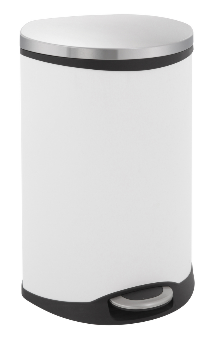 Muschelförmiger Edelstahl-Tretabfallbehälter EKO Shell, 50 l, weiß Standard 1 ZOOM