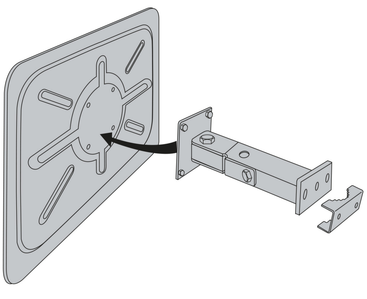 PROCITY Witterungsbeständiger Verkehrsspiegel, Höhe x Breite 600 x 750 mm Technische Zeichnung 1 ZOOM