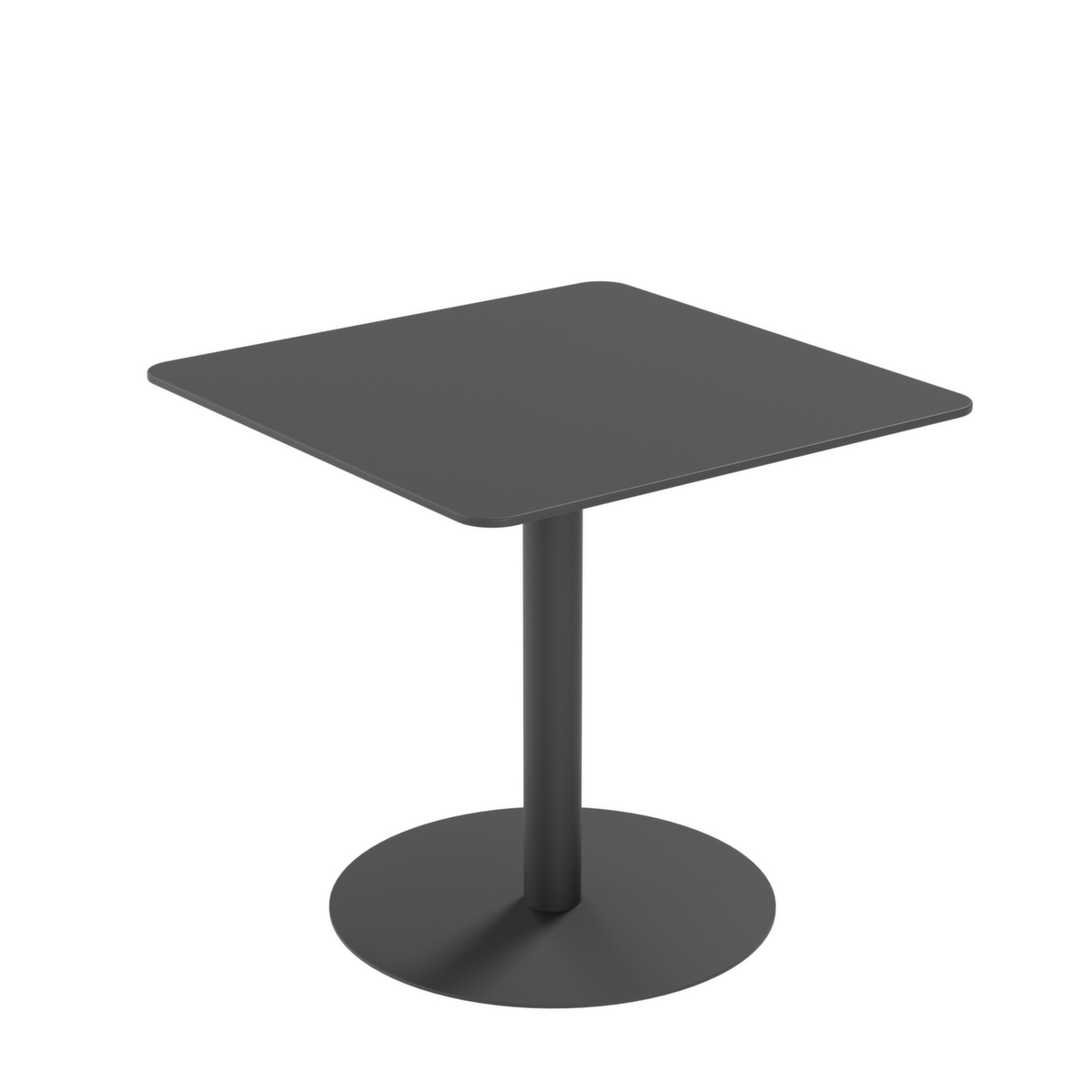 Paperflow Wetterfester Outdoor-Tisch Cross, Breite x Tiefe 800 x 800 mm, Platte schwarz Standard 1 ZOOM