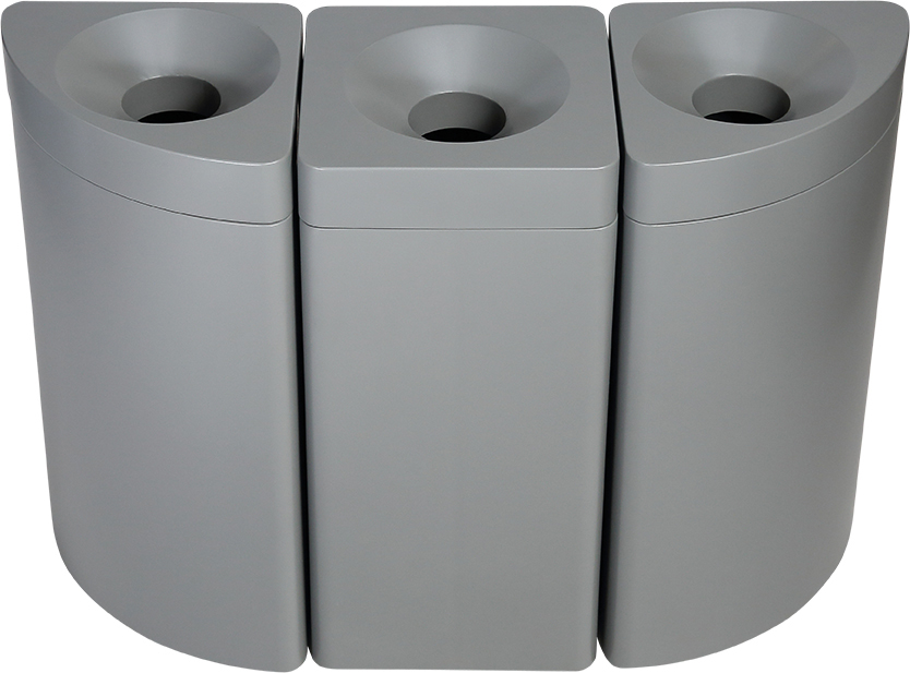 Selbstlöschender Wertstoffbehälter probbax®, 40 l, grau, Kopfteil grau Milieu 2 ZOOM