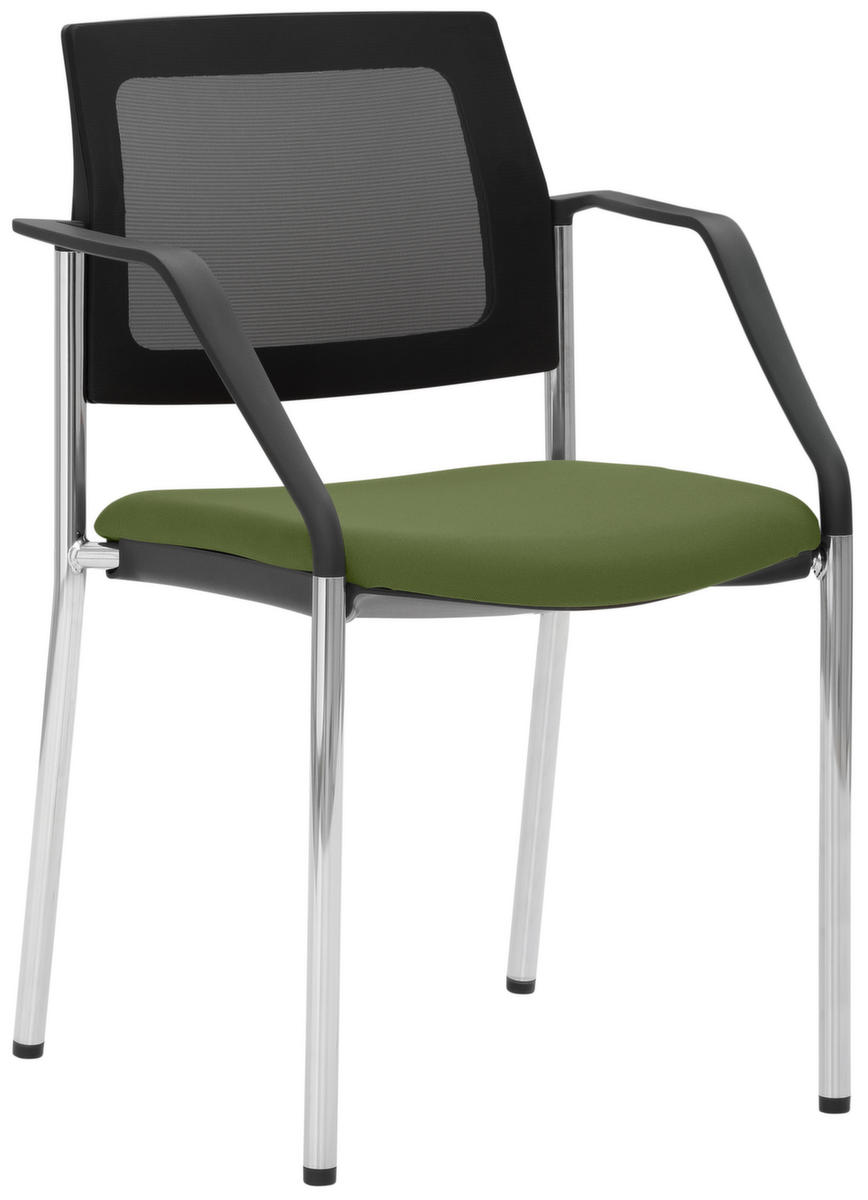 Mayer Sitzmöbel Stapelstuhl myPLANO mit Armlehnen, Sitz Strick (100% Polyester), farngrün Standard 1 ZOOM