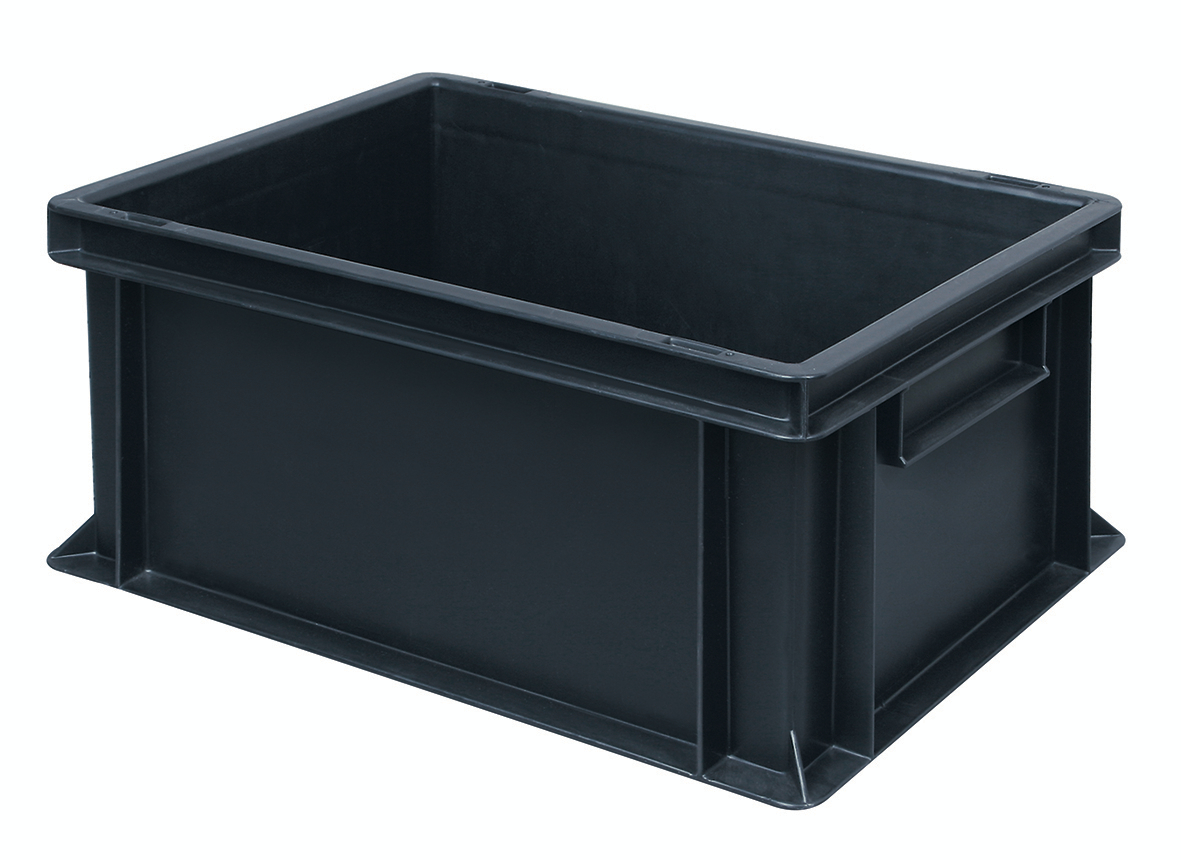 ESD-Stapelbehälter, schwarz, Inhalt 21 l Standard 1 ZOOM