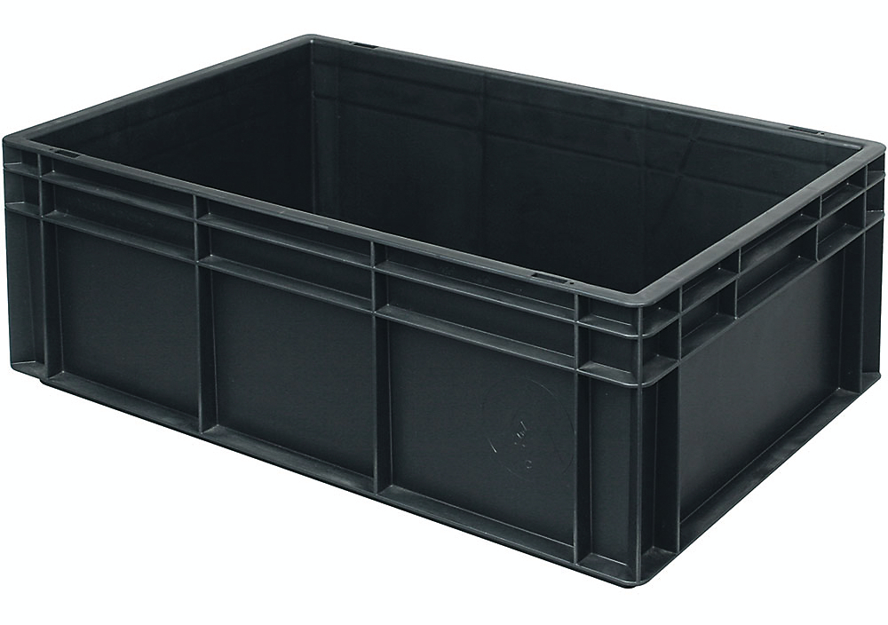 ESD-Stapelbehälter, schwarz, Inhalt 43 l Standard 1 ZOOM