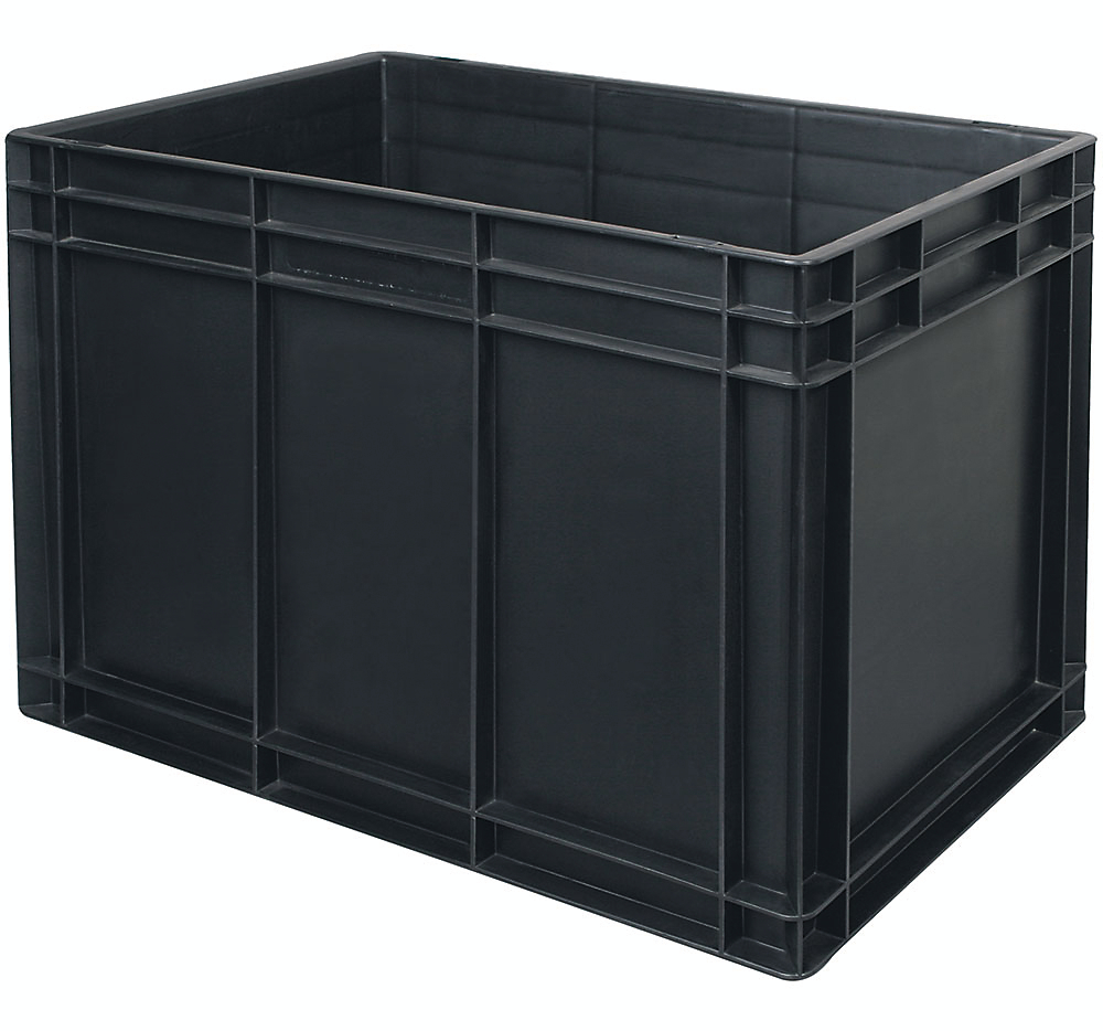 ESD-Stapelbehälter, schwarz, Inhalt 80 l Standard 1 ZOOM