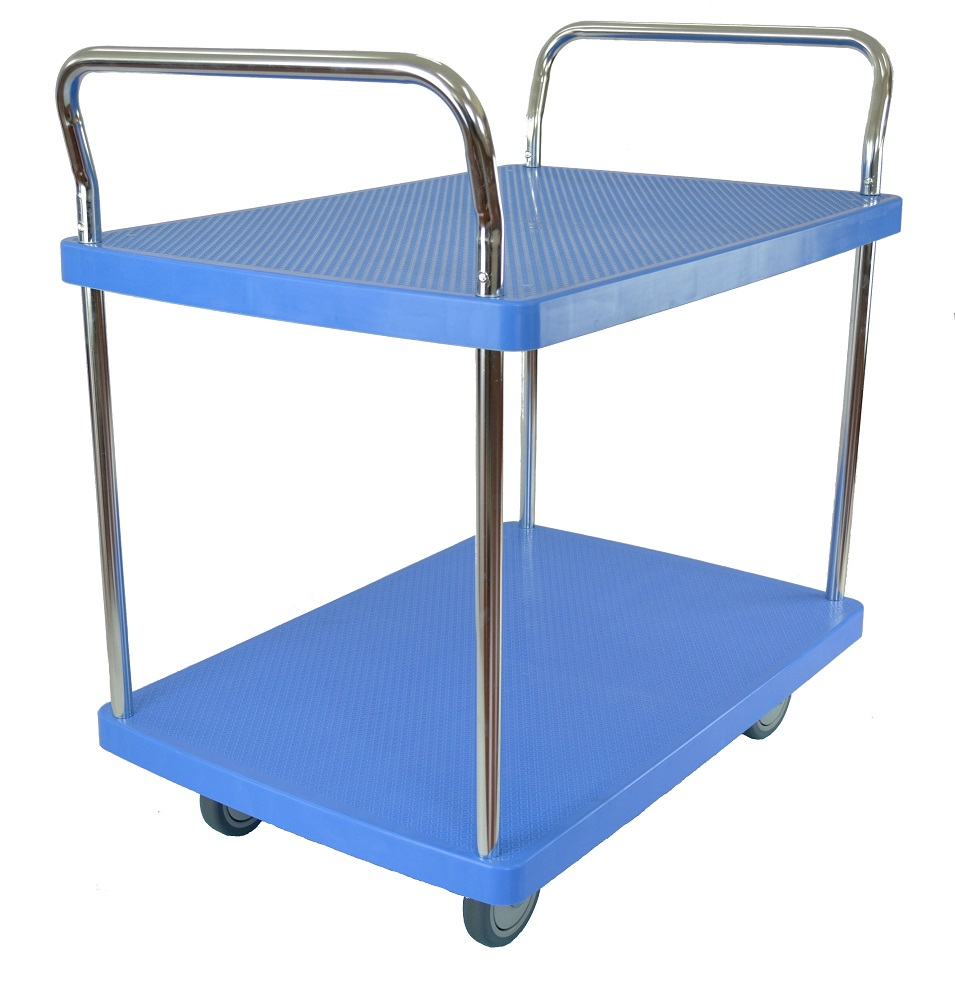 Kunststoff-Servierwagen, Traglast 150 kg, 2 Etagen Standard 3 ZOOM