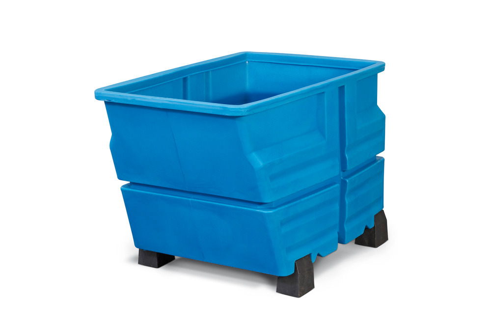 Mehrzweckbehälter, Inhalt 800 l, blau, 4 Füße Standard 1 ZOOM