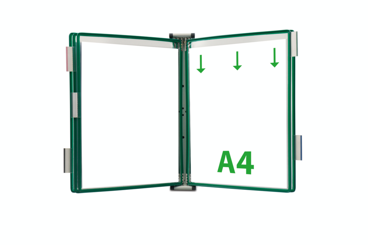 tarifold Wand-Sichttafelsystem, mit 5 Sichttafeln in DIN A4 Standard 1 ZOOM