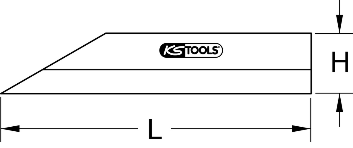 KS Tools Präzisions-Haarlineal Technische Zeichnung 1 ZOOM