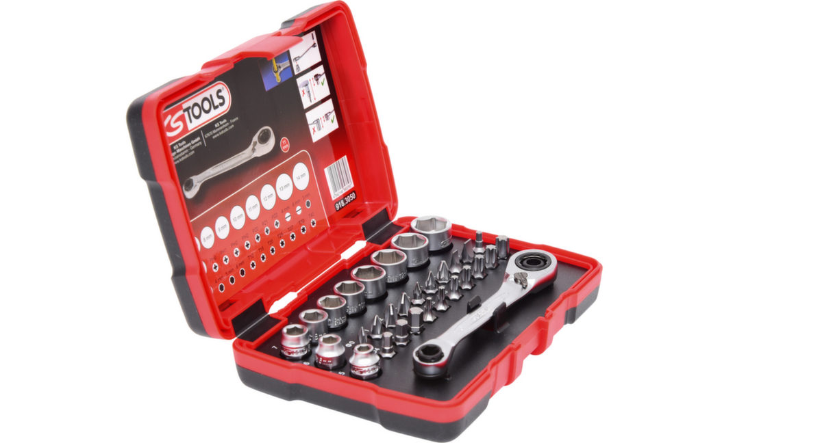 KS Tools 1/4" + 11 mm Durchgangs-Steckschlüssel- und Bit-Satz Standard 6 ZOOM