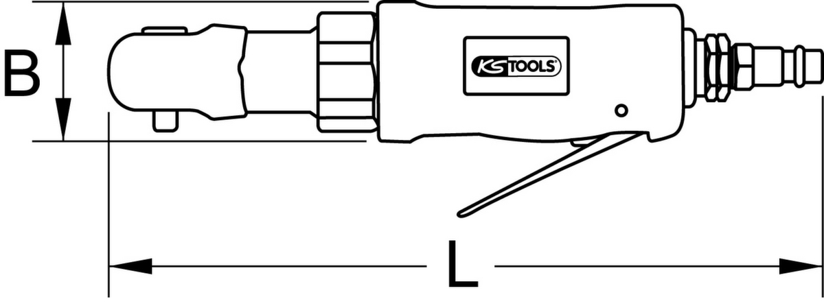KS Tools 3/8" SlimPOWER Mini-Druckluft-Umschaltratsche 30Nm Standard 9 ZOOM