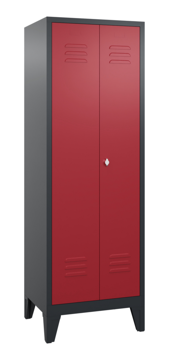 C+P Garderobenschrank Classic mit 2 gemeinsam verschließbaren Abteilen, Abteilbreite 300 mm