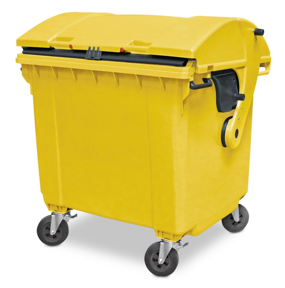 Müllcontainer mit Schiebedeckel, 1100 l, gelb Standard 1 ZOOM