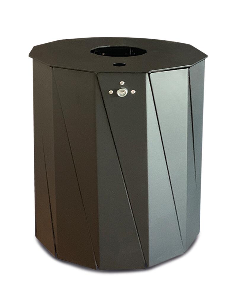 Abfallbehälter für Wand- oder Pfostenmontage, 50 l, RAL7021 Schwarzgrau Standard 1 ZOOM