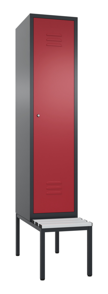 C+P Umkleideschrank Classic mit Sitzbank + 1 Abteil, Abteilbreite 400 mm