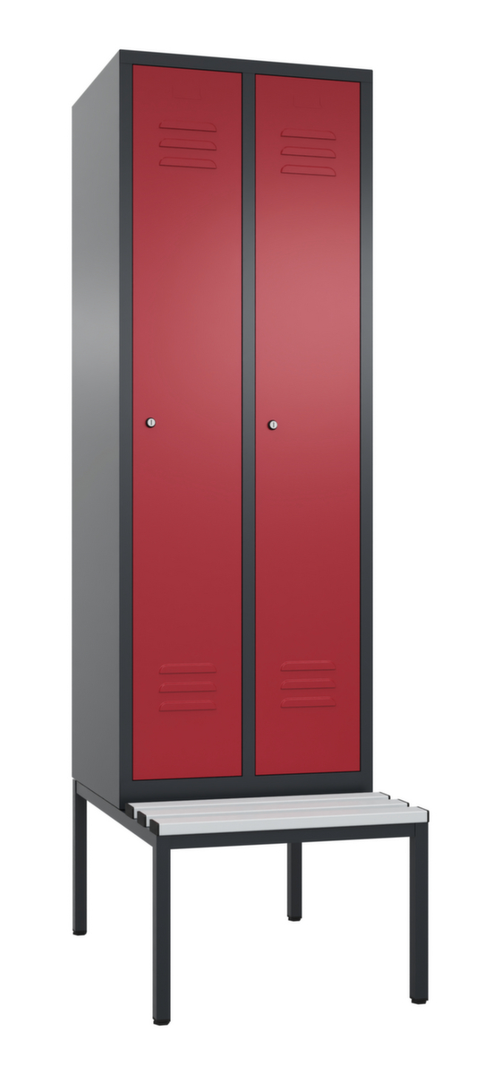 C+P Sitzbankschrank Classic mit 2 Abteilen, Abteilbreite 300 mm