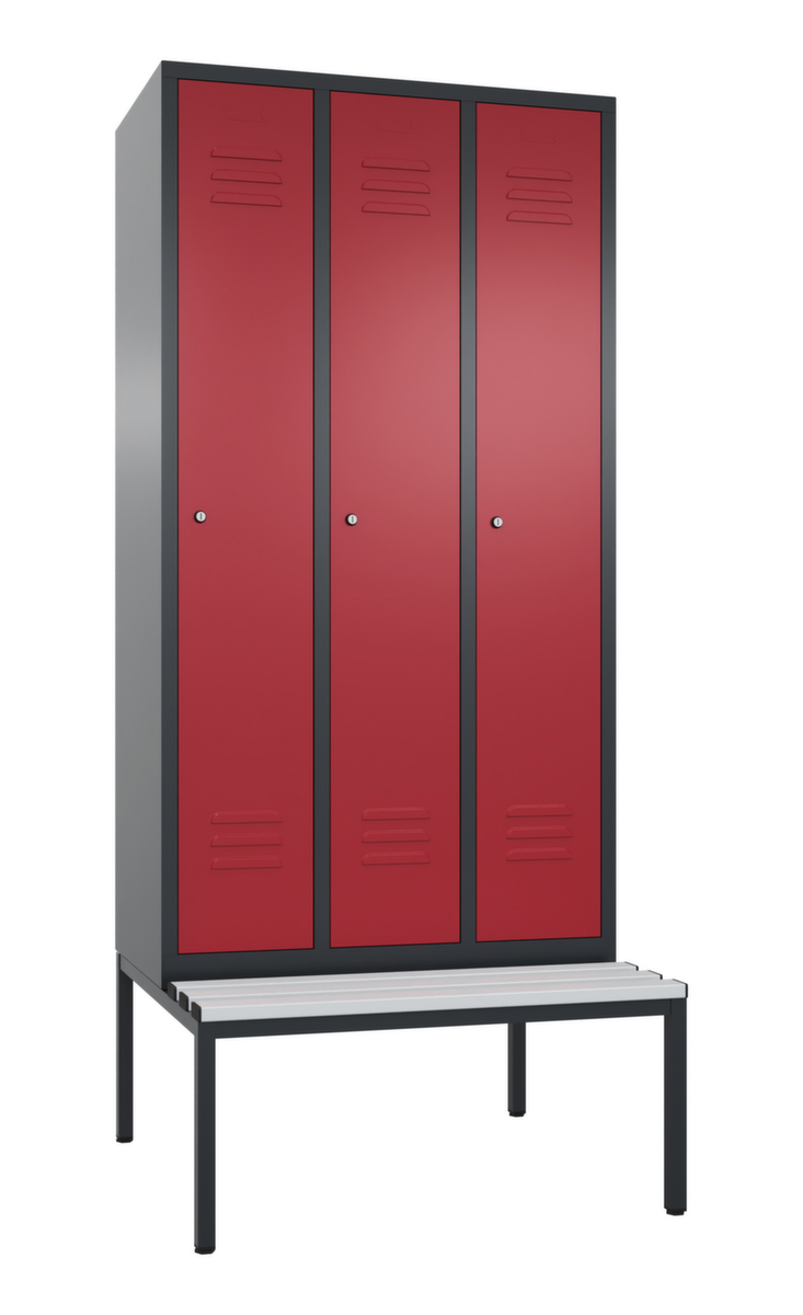 C+P Sitzbankschrank Classic mit 3 Abteilen, Abteilbreite 300 mm