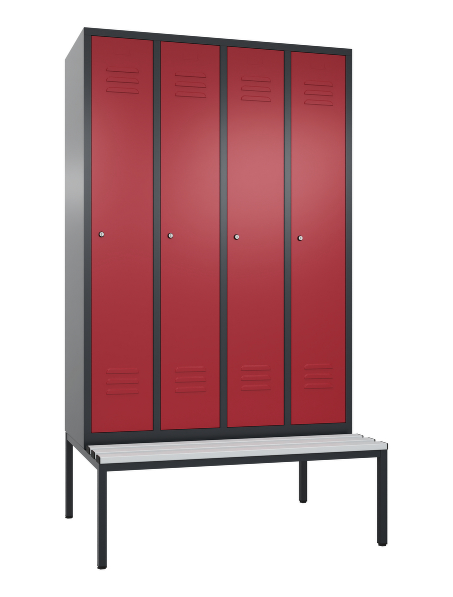 C+P Sitzbankschrank Classic mit 4 Abteilen, Abteilbreite 300 mm