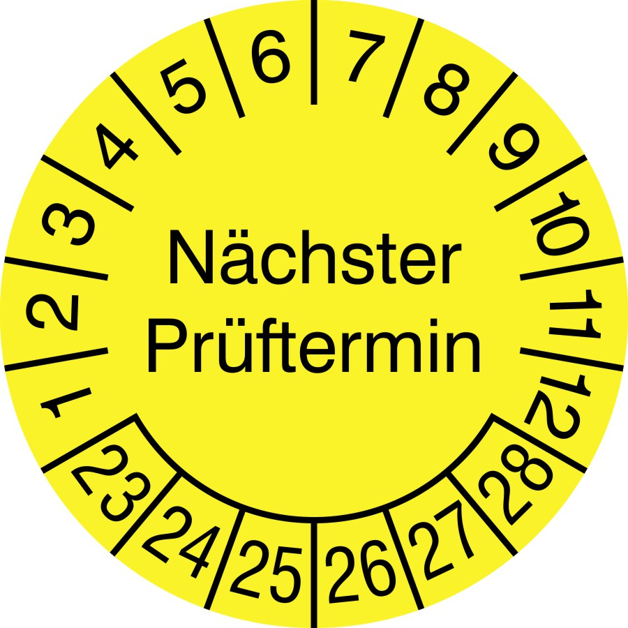 Runde Prüfplakette ohne Jahresfarbe Standard 1 ZOOM