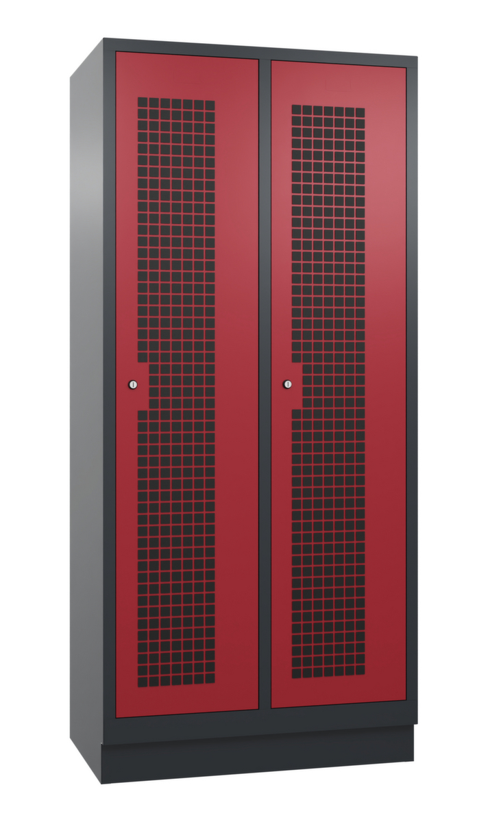 C+P Garderobenschrank Classic mit 2 Abteilen und Mitteltrennwand, Abteilbreite 400 mm