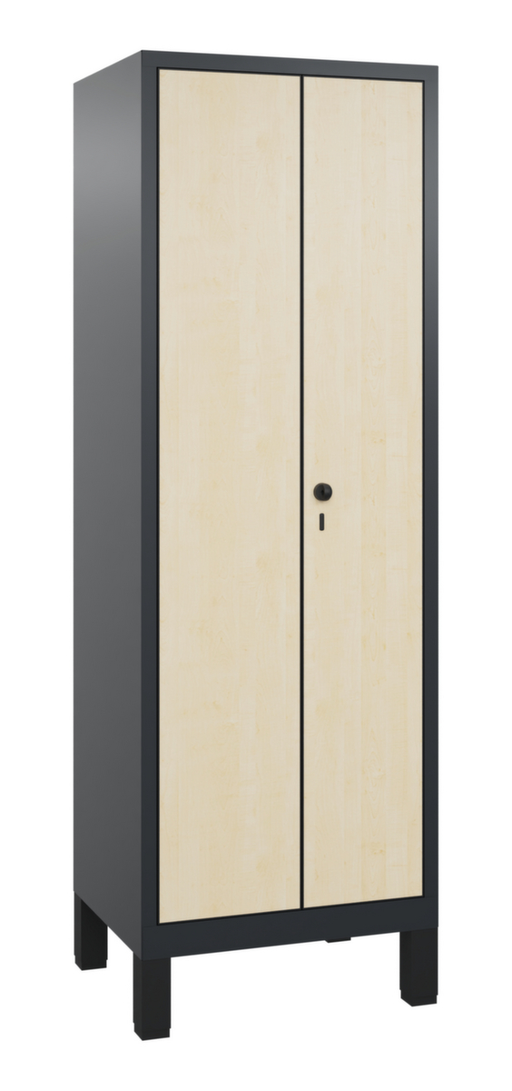 C+P Garderobenschrank Evolo mit Dekor-Türen - 2 Abteile - je 2 gemeinsam verschließbar