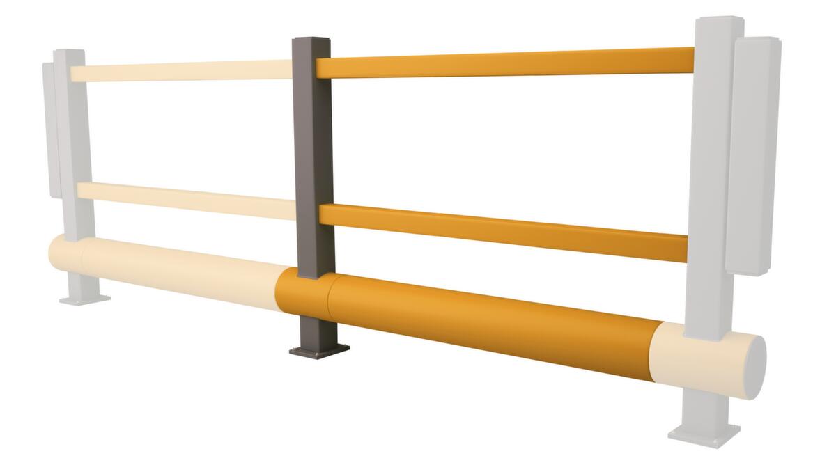 a.m.p.e.r.e. Rammschutzgeländer Rack Armour®, Handlaufanbau mit Einzelplanke, Länge 1500 mm Standard 1 ZOOM