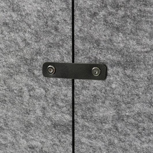 Rahmenlose Akustikstellwand freistehend, Höhe x Breite 1800 x 1000 mm, Wand grau meliert Detail 1 ZOOM