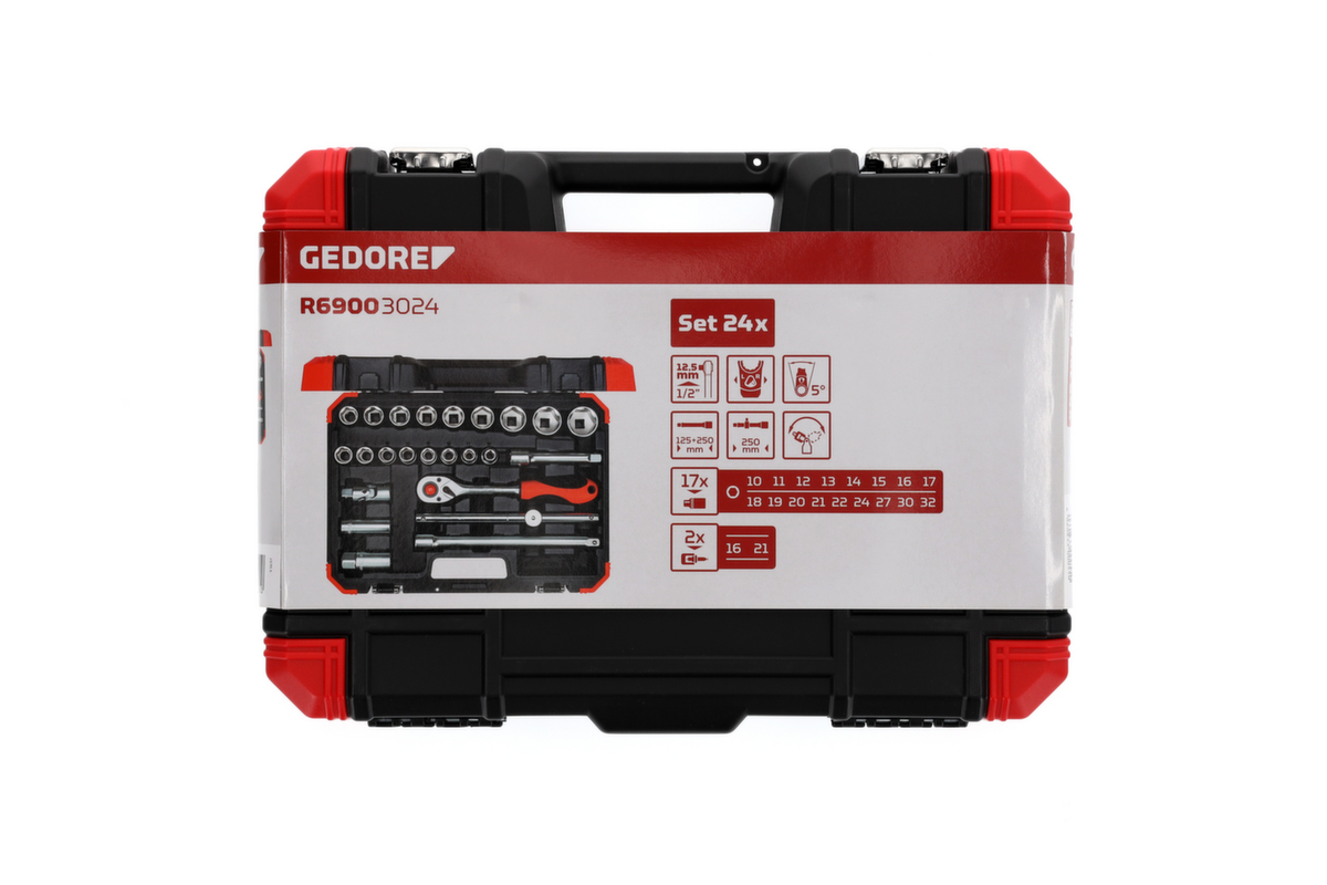 GEDORE R69003024 Steckschlüssel-Satz 1/2" 10-32mm 24-teilig Standard 5 ZOOM