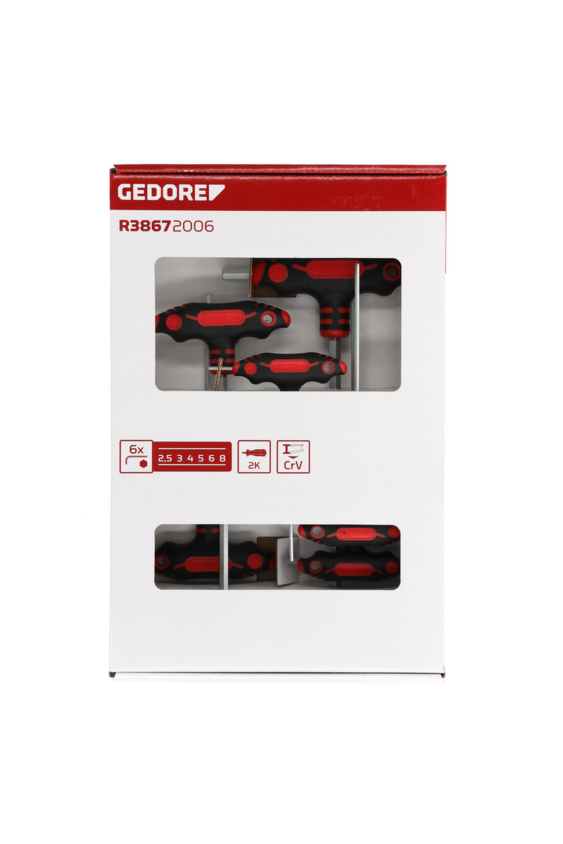 GEDORE R38672006 2K-T-Griff-Schraubendreher-Satz 6-kant 2.5-8 mm Standard 2 ZOOM