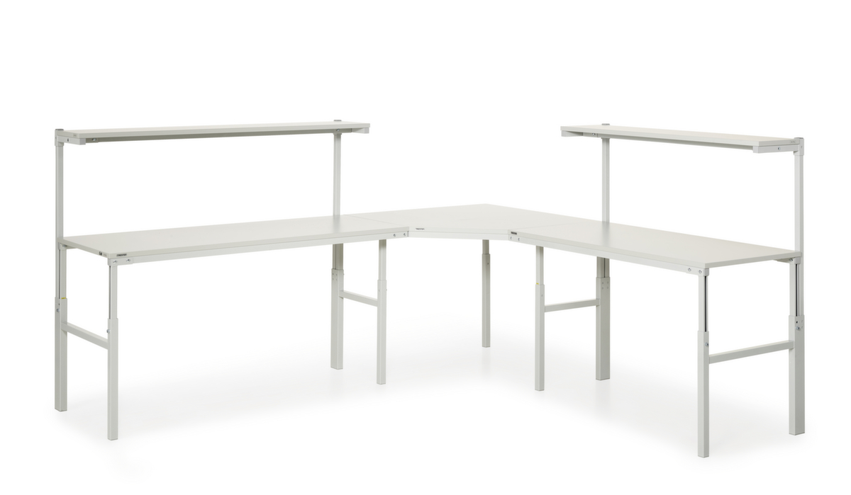 Treston Verkettungselement für Montagetisch mit Ablgeboden, Breite x Tiefe 1100 x 700 mm, Platte weiß Standard 2 ZOOM
