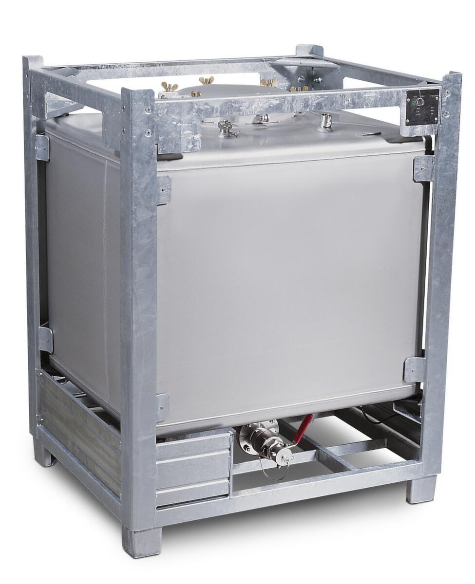 Edelstahl-IBC-Container HxLxB 1550x1015x1015 mm Standard 1 ZOOM