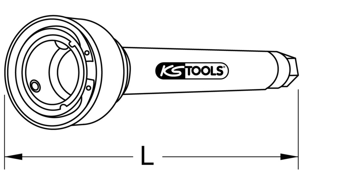KS Tools Axial-Gelenk-Spezialschlüssel Technische Zeichnung 1 ZOOM