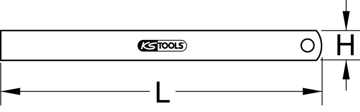 KS Tools Halbflexibler Stahlmaßstab Technische Zeichnung 1 ZOOM