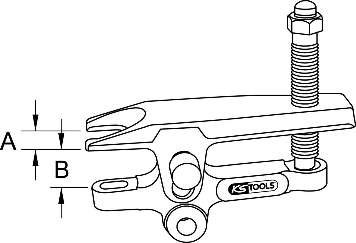 KS Tools Universal-Kugelgelenk-Ausdrücker Technische Zeichnung 1 ZOOM