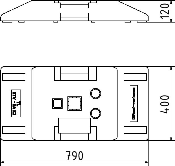 Schake Fußplatte für Schrankenzaun Technische Zeichnung 1 ZOOM