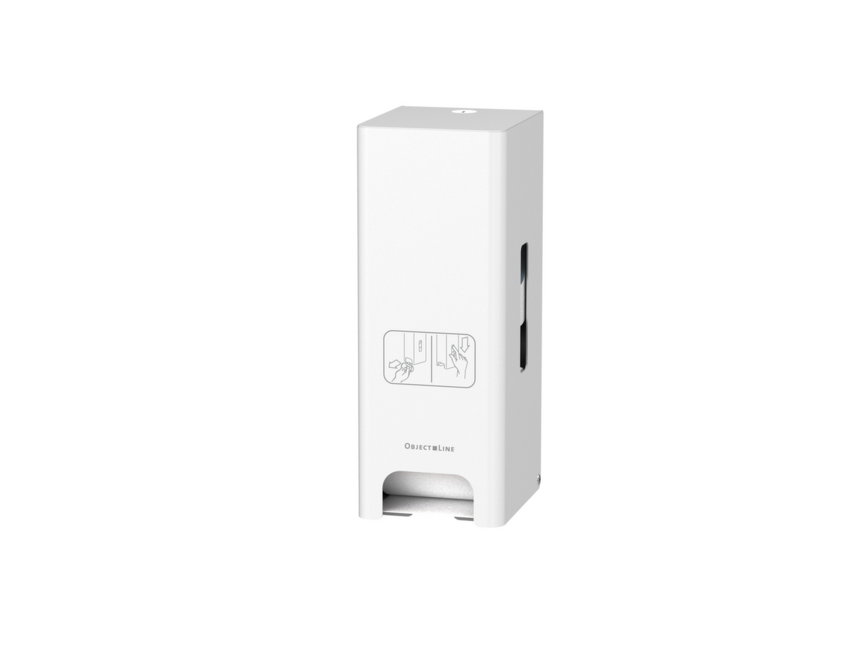 CWS Toilettenpapierspender ObjectLine für 2 Rollen, Edelstahl, RAL9003 Signalweiß Standard 1 ZOOM