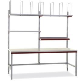 Rocholz Komplettpacktisch System Flex M1 mit Böden und Steckbügeln, Breite x Tiefe 2000 x 800 mm