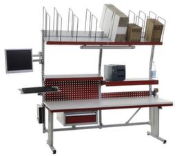 Rocholz Komplettpacktisch System Flex E mit Lochplatte und PC-Ausstattung, Breite x Tiefe 2000 x 800 mm